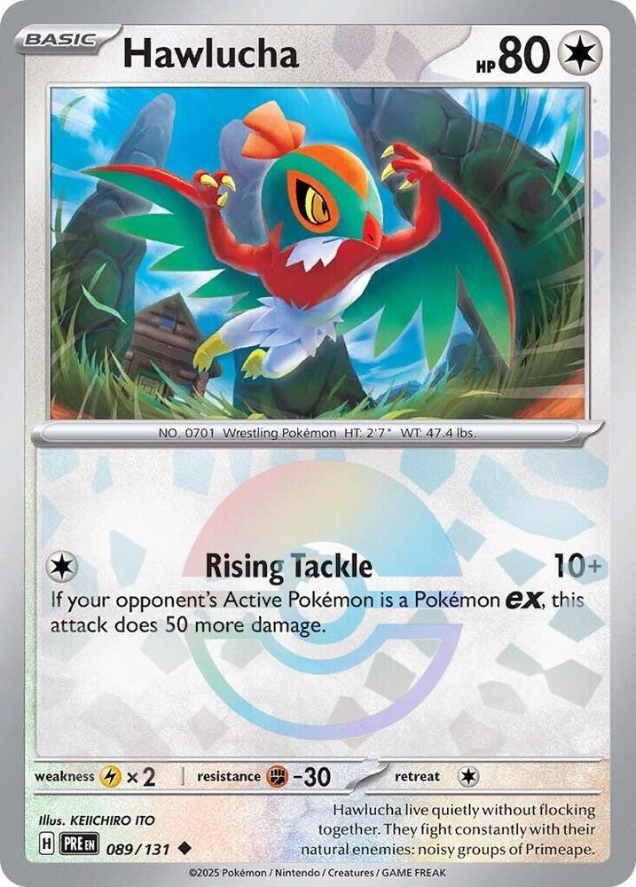 Hawlucha (089/131) (Poke Ball Pattern) [Scarlet & Violet: Prismatic Evolutions] | Shuffle n Cut Hobbies & Games