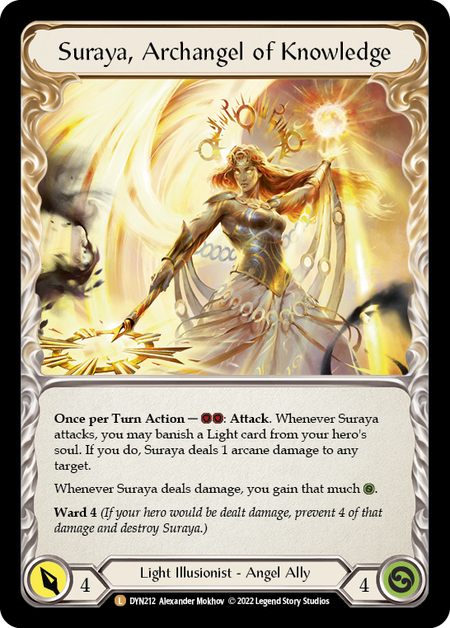 Invoke Suraya // Suraya, Archangel of Knowledge [DYN212] (Dynasty)  Cold Foil | Shuffle n Cut Hobbies & Games