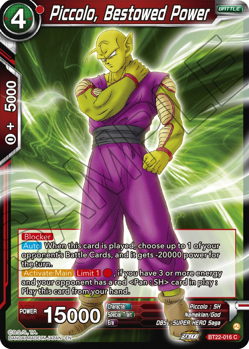 Piccolo, Bestowed Power (BT22-016) [Critical Blow] | Shuffle n Cut Hobbies & Games