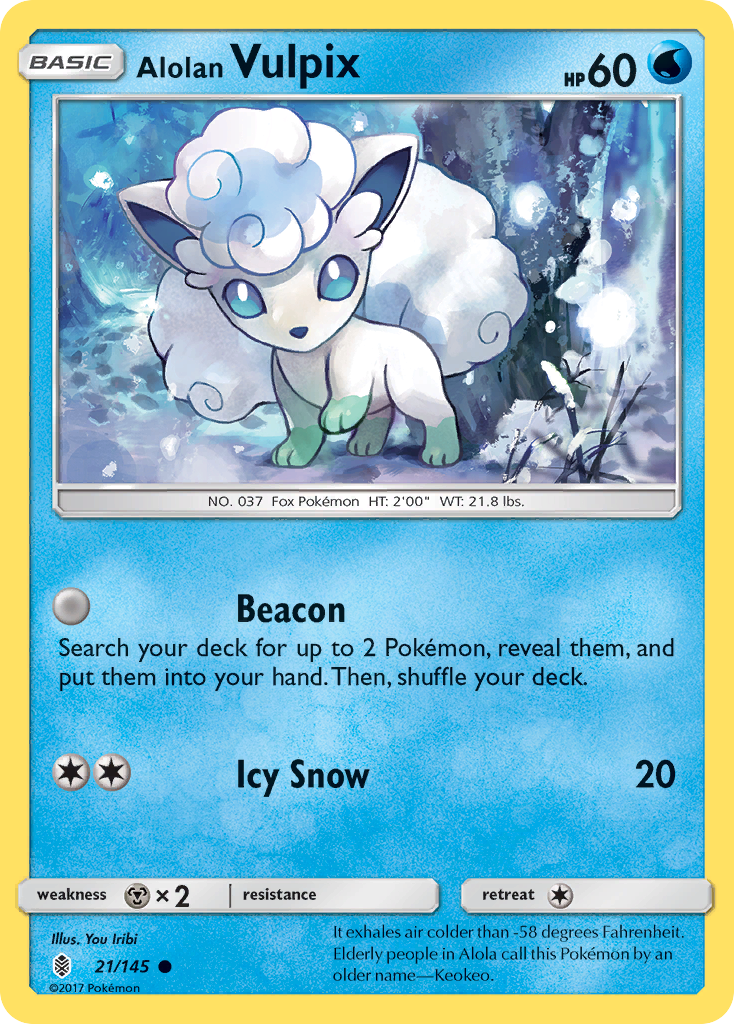 Alolan Vulpix (21/145) [Sun & Moon: Guardians Rising] | Shuffle n Cut Hobbies & Games