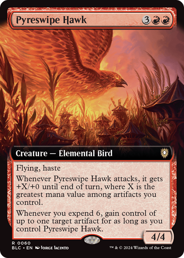 Pyreswipe Hawk (Extended Art) [Bloomburrow Commander] | Shuffle n Cut Hobbies & Games