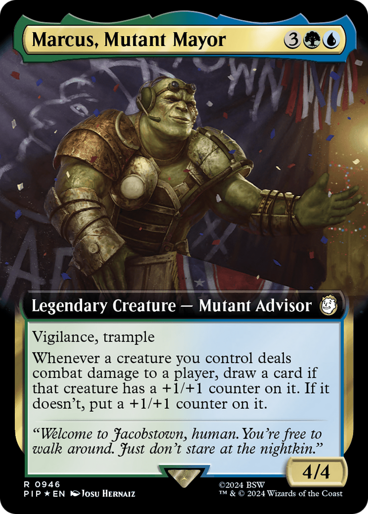 Marcus, Mutant Mayor (Extended Art) (Surge Foil) [Fallout] | Shuffle n Cut Hobbies & Games