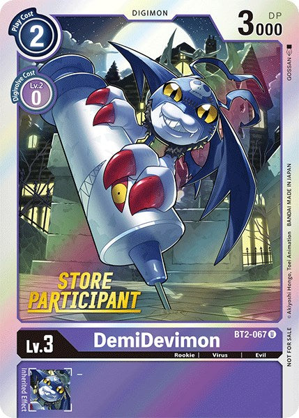 DemiDevimon [BT2-067] (Store Participant) [Release Special Booster Promos] | Shuffle n Cut Hobbies & Games