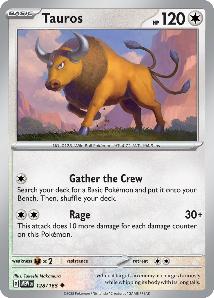 Tauros (128/165) [Scarlet & Violet 151] | Shuffle n Cut Hobbies & Games