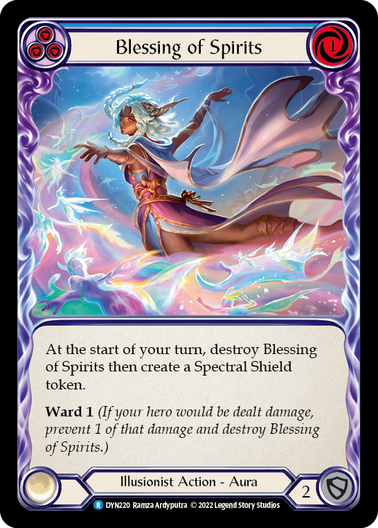 Blessing of Spirits (Blue) [DYN220] (Dynasty)  Rainbow Foil | Shuffle n Cut Hobbies & Games