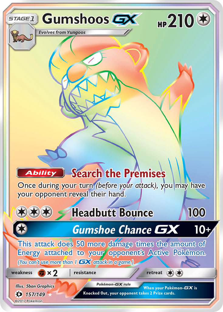 Gumshoos GX (157/149) [Sun & Moon: Base Set] | Shuffle n Cut Hobbies & Games