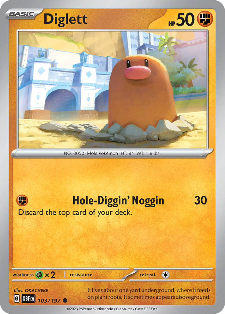 Diglett (103/197) [Scarlet & Violet: Obsidian Flames] | Shuffle n Cut Hobbies & Games