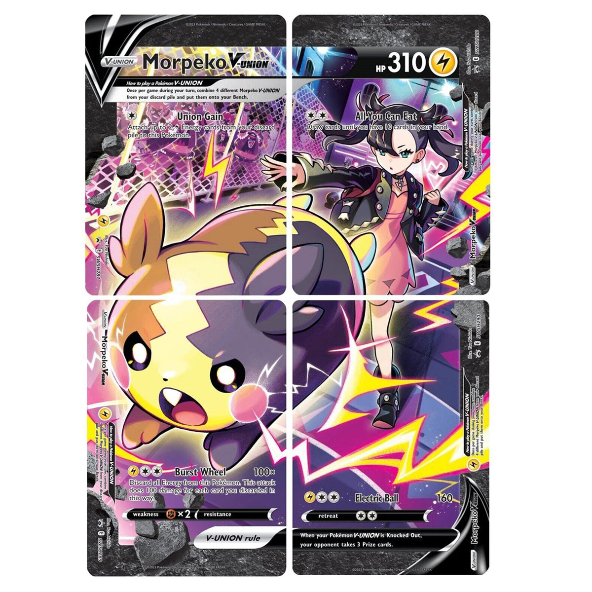 Morpeko V-Union (SWSH287-290) (Set of 4) [Sword & Shield: Black Star Promos] | Shuffle n Cut Hobbies & Games