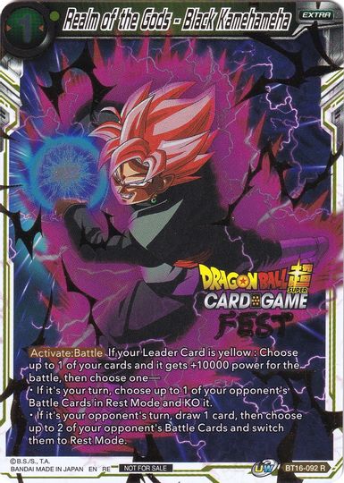 Realm of the Gods - Black Kamehameha (Card Game Fest 2022) (BT16-092) [Tournament Promotion Cards] | Shuffle n Cut Hobbies & Games