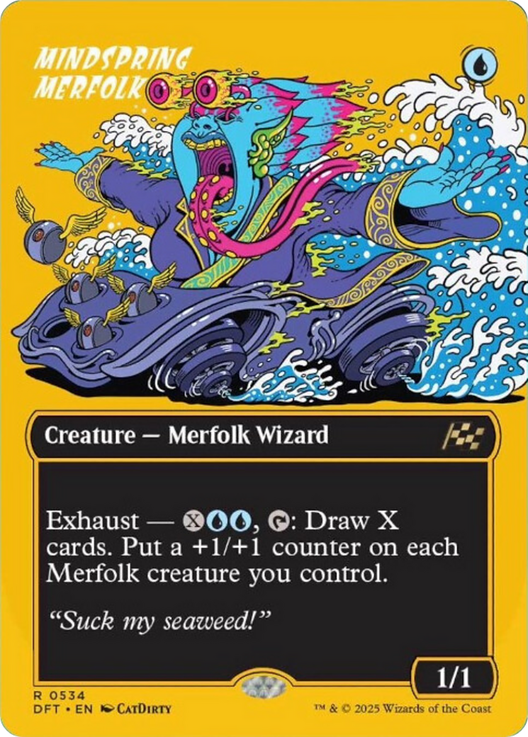 Mindspring Merfolk (Borderless) (First-Place Foil) [Aetherdrift] | Shuffle n Cut Hobbies & Games