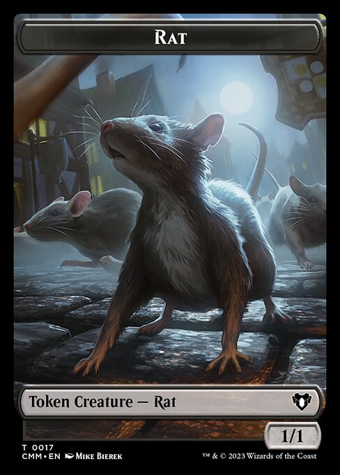 Zombie (0019) // Rat Double-Sided Token [Commander Masters Tokens] | Shuffle n Cut Hobbies & Games