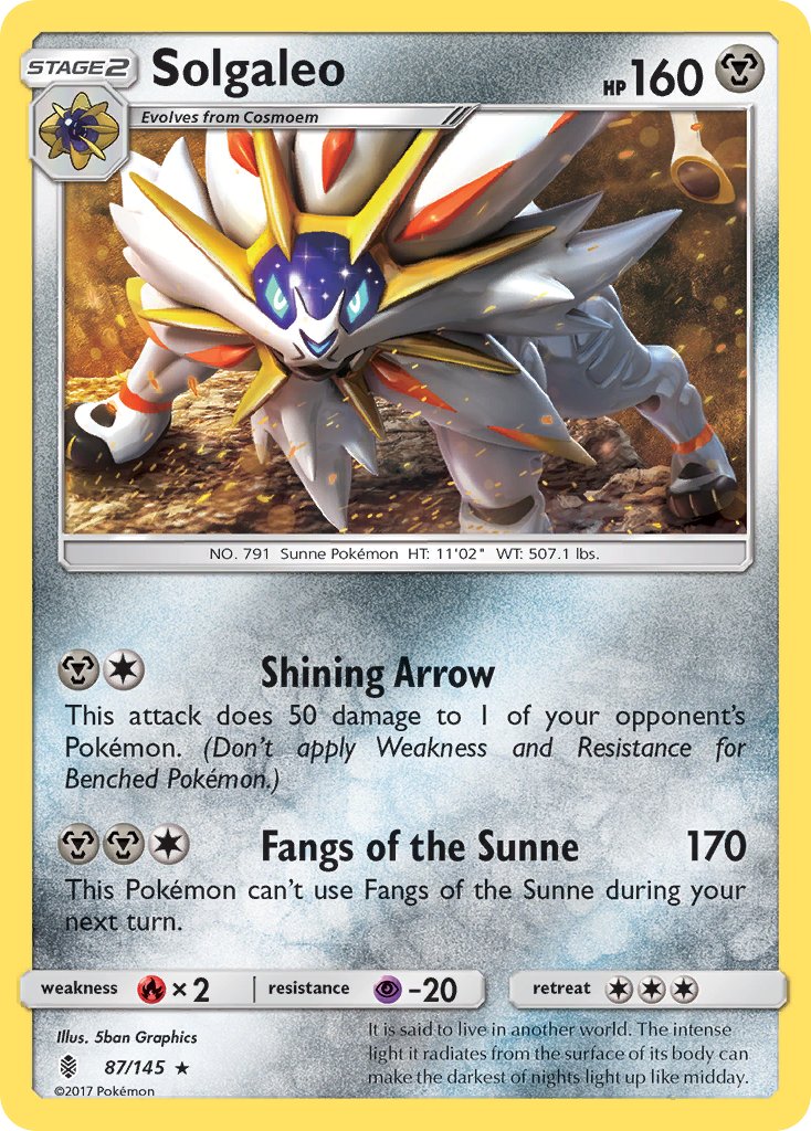 Solgaleo (87/145) (Theme Deck Exclusive) [Sun & Moon: Guardians Rising] | Shuffle n Cut Hobbies & Games