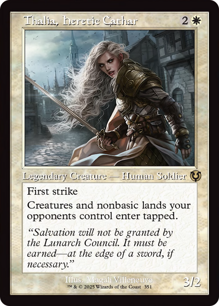 Thalia, Heretic Cathar (Retro Frame) [Innistrad Remastered] | Shuffle n Cut Hobbies & Games