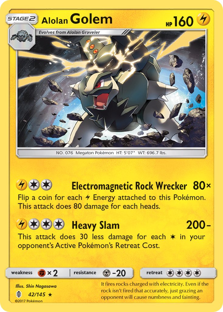 Alolan Golem (42/145) (Cosmos Holo) (Blister Exclusive) [Sun & Moon: Guardians Rising] | Shuffle n Cut Hobbies & Games