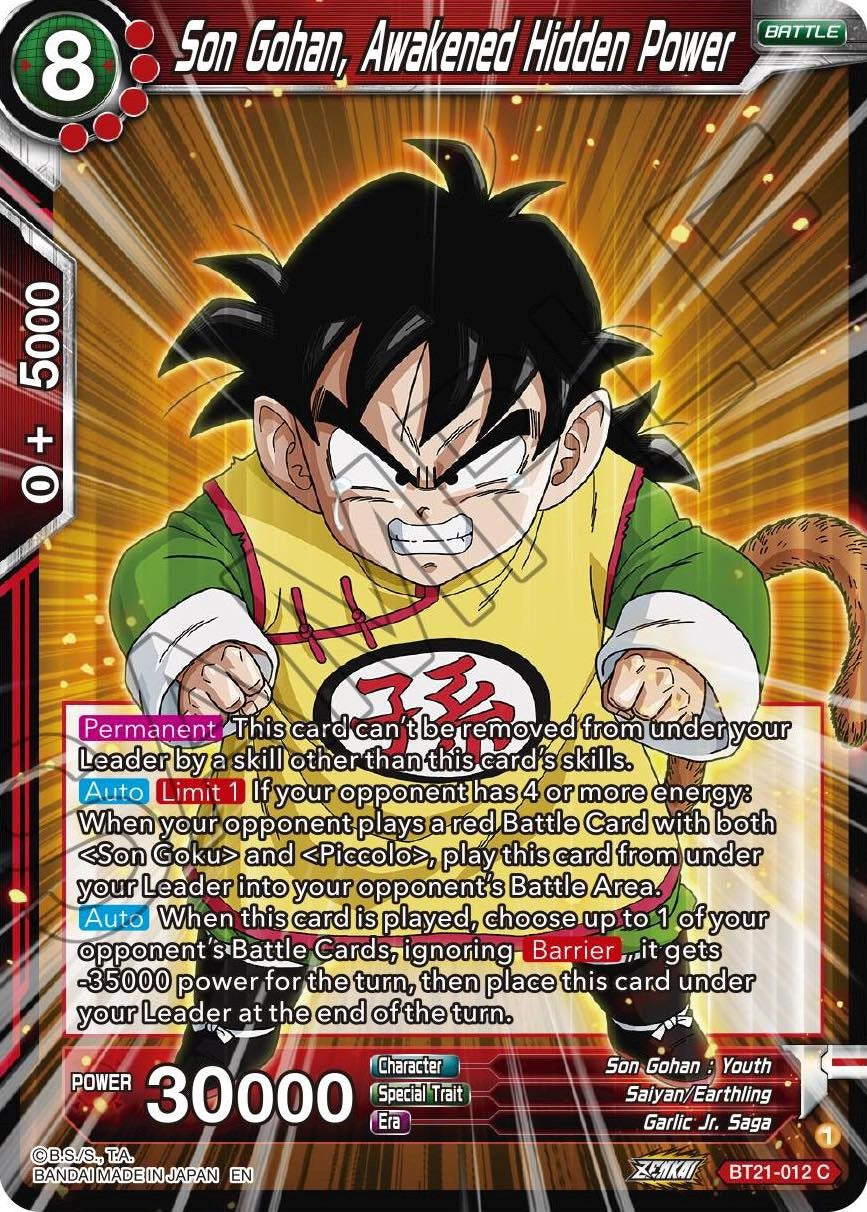 Son Gohan, Awakened Hidden Power (BT21-012) [Wild Resurgence] | Shuffle n Cut Hobbies & Games