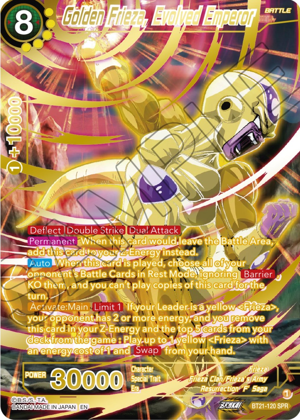 Golden Frieza, Evolved Emperor (SPR) (BT21-120) [Wild Resurgence] | Shuffle n Cut Hobbies & Games