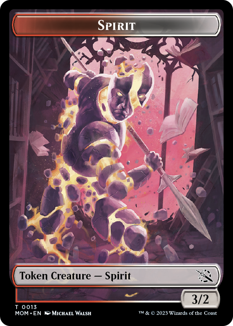 Warrior // Spirit (13) Double-Sided Token [March of the Machine Tokens] | Shuffle n Cut Hobbies & Games