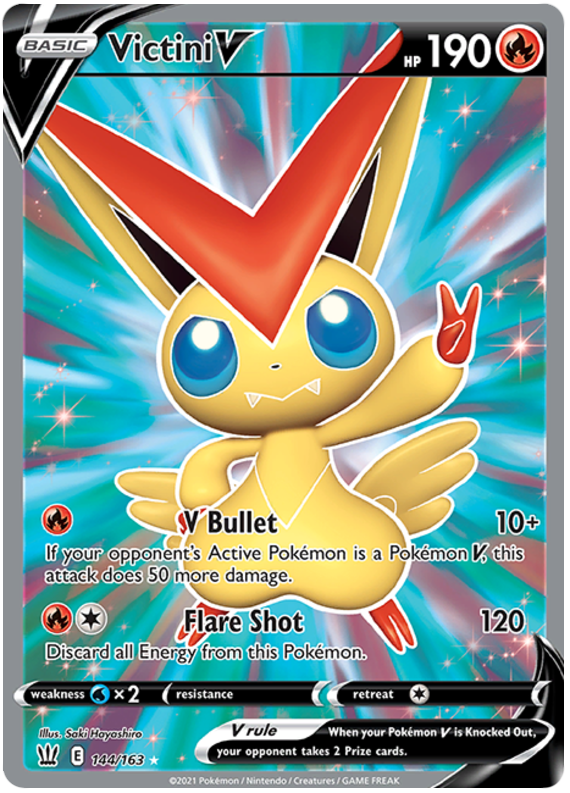 Victini V (144/163) [Sword & Shield: Battle Styles] | Shuffle n Cut Hobbies & Games