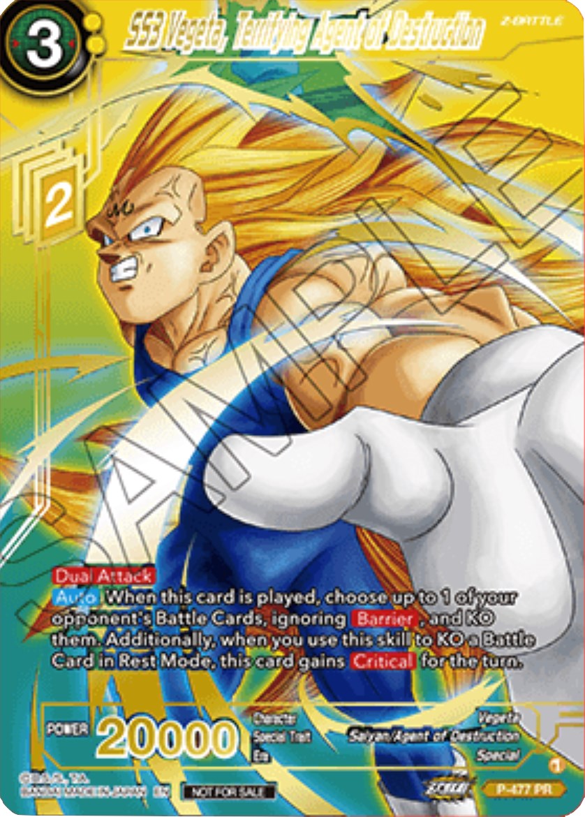 SS3 Vegeta, Terrifying Agent of Destruction (Gold-Stamped) (P-477) [Tournament Promotion Cards] | Shuffle n Cut Hobbies & Games