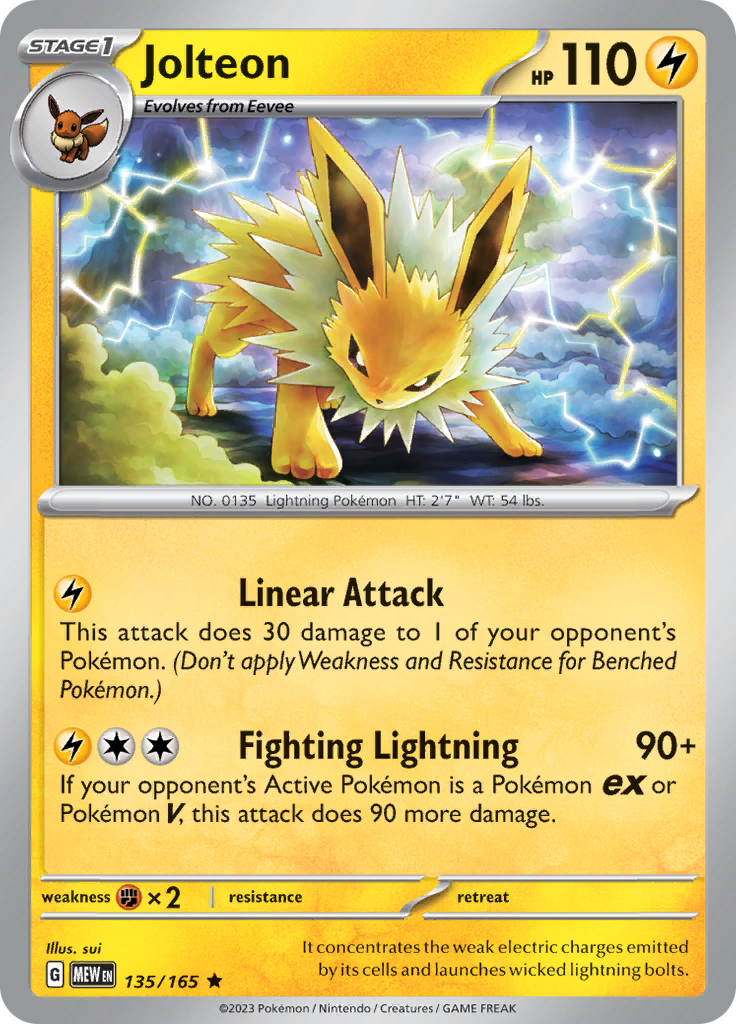 Jolteon (135/165) [Scarlet & Violet: 151] | Shuffle n Cut Hobbies & Games