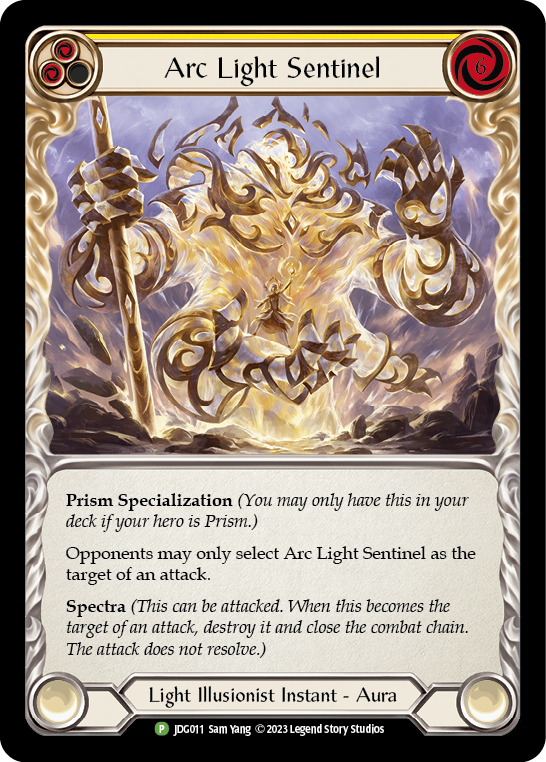 Arc Light Sentinel (Yellow) [JDG011] (Promo)  Cold Foil | Shuffle n Cut Hobbies & Games