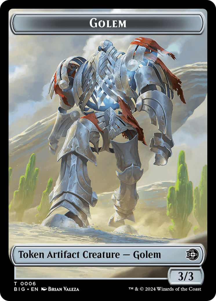 Treasure // Golem Double-Sided Token [Outlaws of Thunder Junction Tokens] | Shuffle n Cut Hobbies & Games