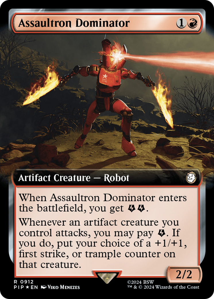 Assaultron Dominator (Extended Art) (Surge Foil) [Fallout] | Shuffle n Cut Hobbies & Games