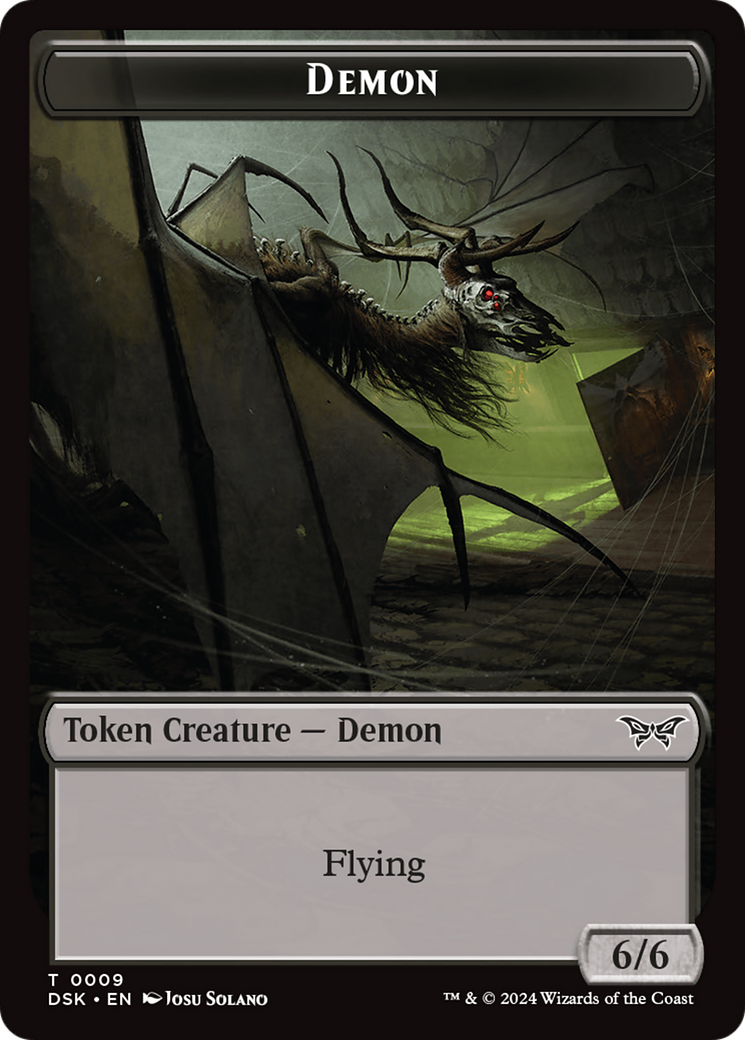 Demon // Manifest Double-Sided Token [Duskmourn: House of Horror Tokens] | Shuffle n Cut Hobbies & Games