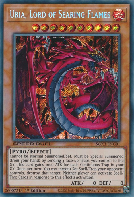 Uria, Lord of Searing Flames [SGX3-ENG01] Secret Rare | Shuffle n Cut Hobbies & Games