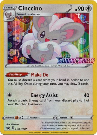 Cinccino (SWSH009) (Prerelease Promo) [Sword & Shield: Black Star Promos] | Shuffle n Cut Hobbies & Games