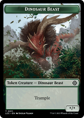 Dinosaur Beast // Dinosaur Double-Sided Token [The Lost Caverns of Ixalan Commander Tokens] | Shuffle n Cut Hobbies & Games