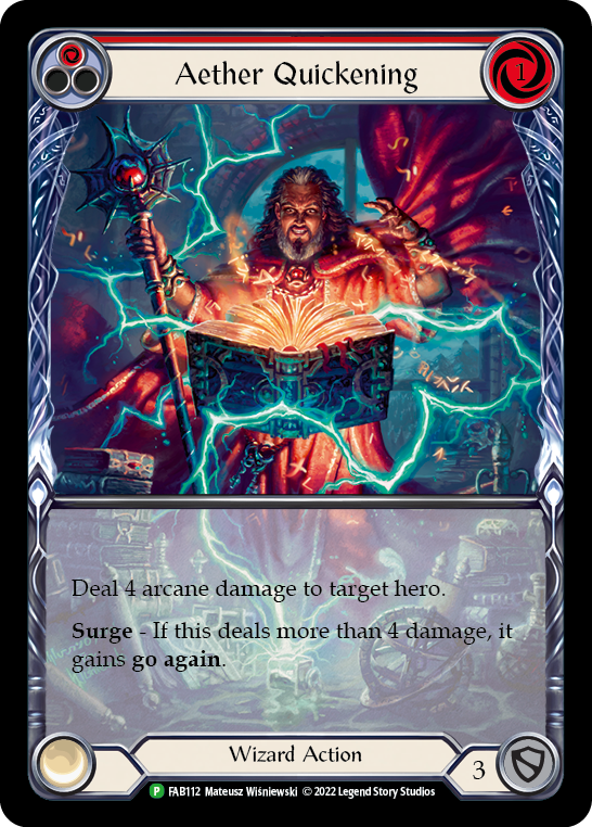 Aether Quickening (Red) [FAB112] (Promo)  Rainbow Foil | Shuffle n Cut Hobbies & Games