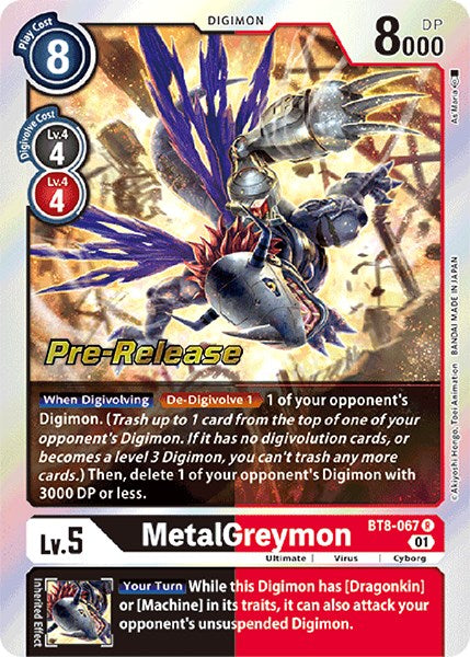 MetalGreymon [BT8-067] [New Awakening Pre-Release Cards] | Shuffle n Cut Hobbies & Games