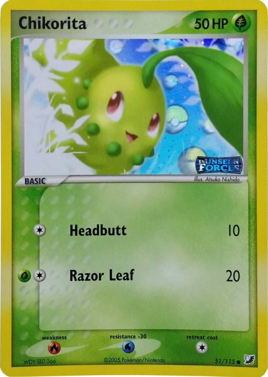 Chikorita (51/115) (Stamped) [EX: Unseen Forces] | Shuffle n Cut Hobbies & Games