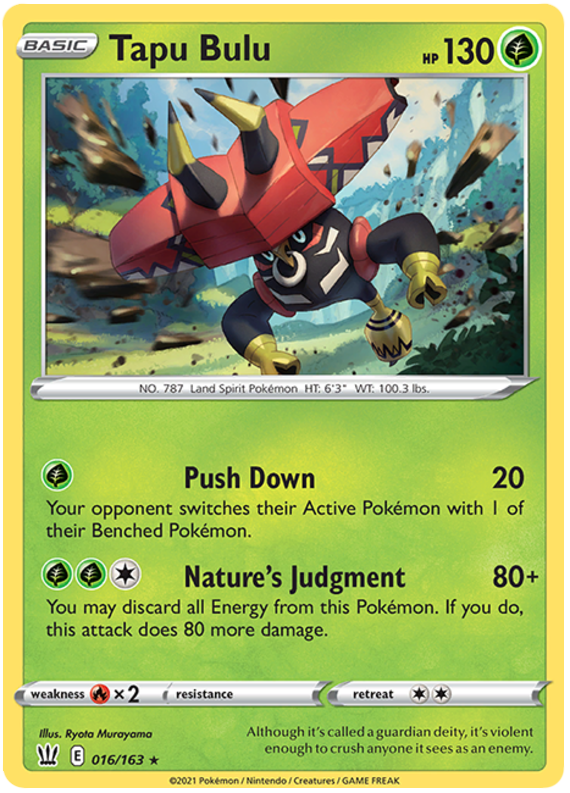 Tapu Bulu (016/163) (Theme Deck Exclusive) [Sword & Shield: Battle Styles] | Shuffle n Cut Hobbies & Games