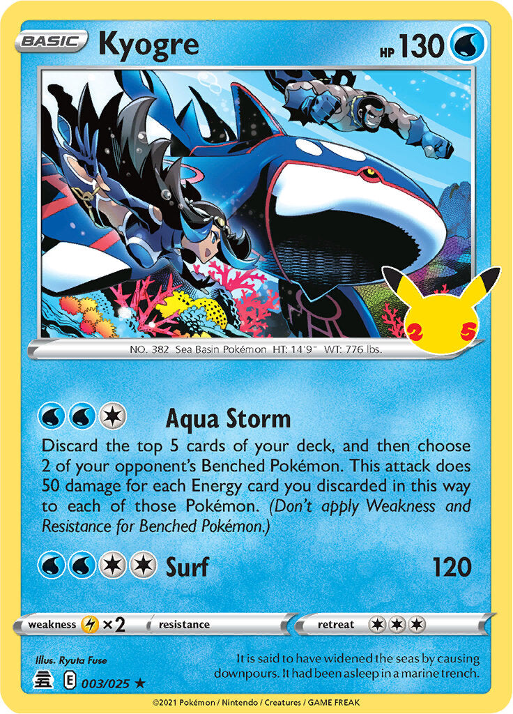 Kyogre (003/025) [Celebrations: 25th Anniversary] | Shuffle n Cut Hobbies & Games