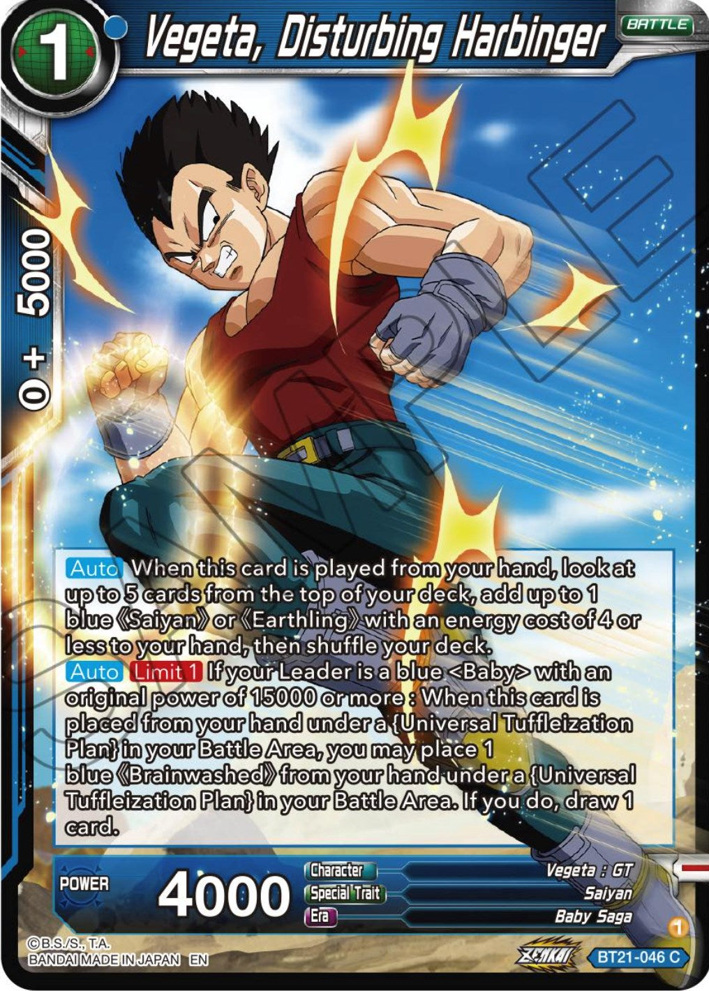 Vegeta, Disturbing Harbinger (BT21-046) [Wild Resurgence] | Shuffle n Cut Hobbies & Games