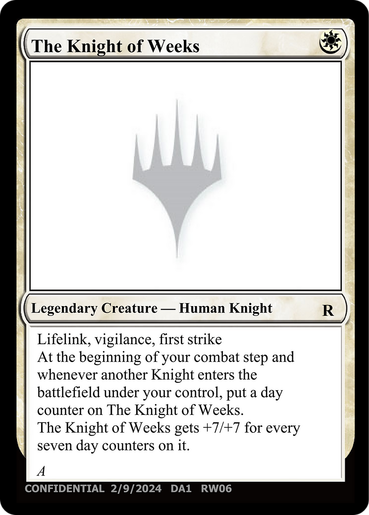 The Knight of Weeks [Unknown Event] | Shuffle n Cut Hobbies & Games