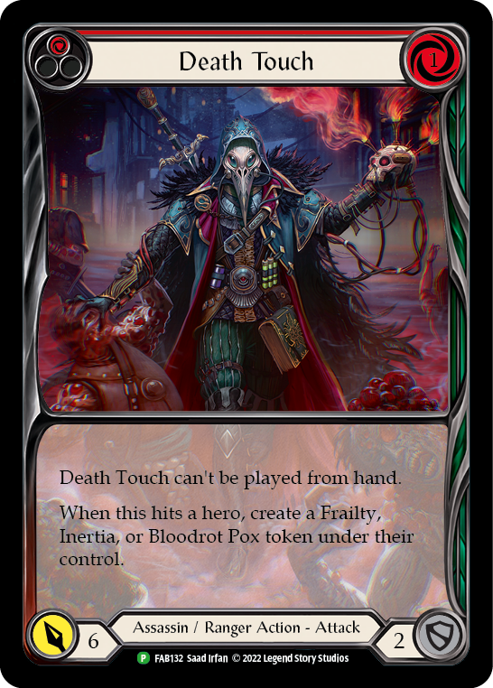 Death Touch (Red) [FAB132] (Promo)  Rainbow Foil | Shuffle n Cut Hobbies & Games