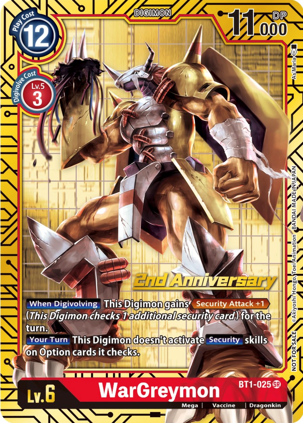 WarGreymon [BT1-025] (2nd Anniversary Card Set) [Release Special Booster Promos] | Shuffle n Cut Hobbies & Games