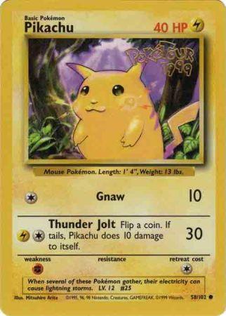 Pikachu (58/102) (PokeTour 1999 Promo) [Miscellaneous Cards] | Shuffle n Cut Hobbies & Games