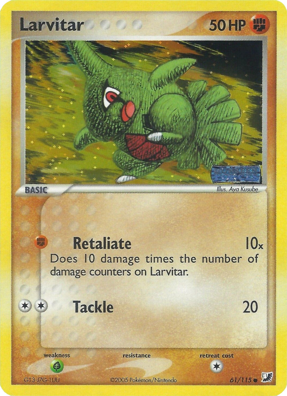 Larvitar (61/115) (Stamped) [EX: Unseen Forces] | Shuffle n Cut Hobbies & Games