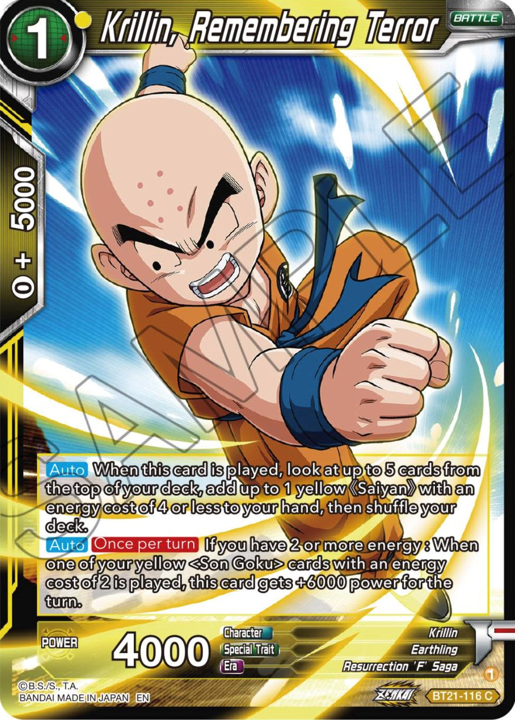 Krillin, Remembering Terror (BT21-116) [Wild Resurgence] | Shuffle n Cut Hobbies & Games