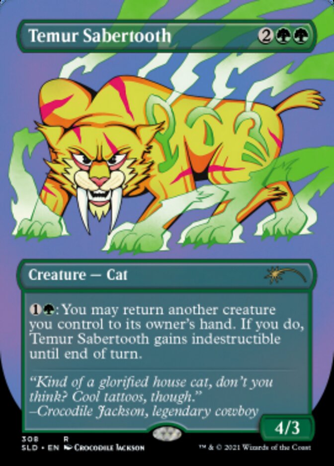 Temur Sabertooth (Borderless) [Secret Lair Drop Series] | Shuffle n Cut Hobbies & Games