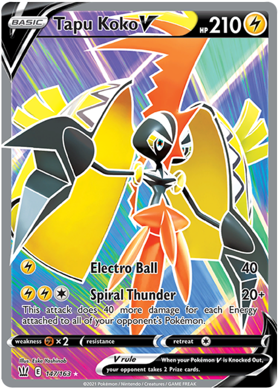 Tapu Koko V (147/163) [Sword & Shield: Battle Styles] | Shuffle n Cut Hobbies & Games