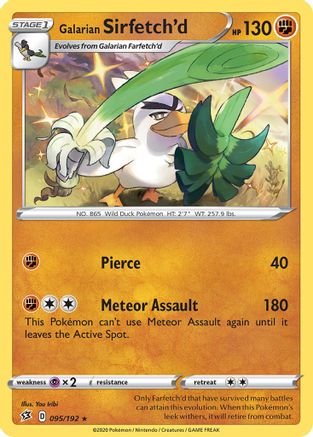 Galarian Sirfetch'd (095/192) (Theme Deck Exclusive) [Sword & Shield: Rebel Clash] | Shuffle n Cut Hobbies & Games