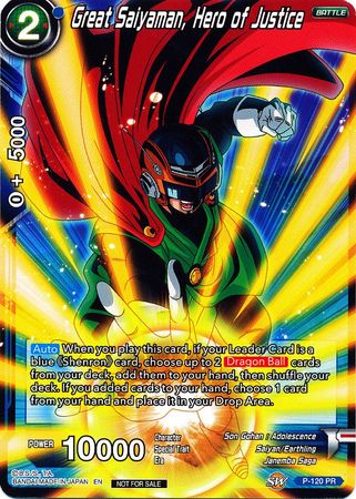 Great Saiyaman, Hero of Justice (Power Booster) (P-120) [Promotion Cards] | Shuffle n Cut Hobbies & Games