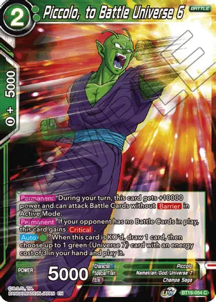 Piccolo, to Battle Universe 6 (BT16-054) [Realm of the Gods] | Shuffle n Cut Hobbies & Games