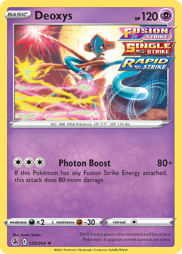 Deoxys (120/264) (Theme Deck Exclusive) [Sword & Shield: Fusion Strike] | Shuffle n Cut Hobbies & Games