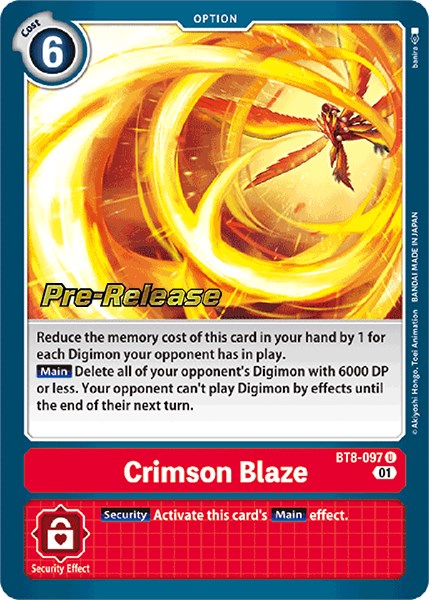 Crimson Blaze [BT8-097] [New Awakening Pre-Release Cards] | Shuffle n Cut Hobbies & Games